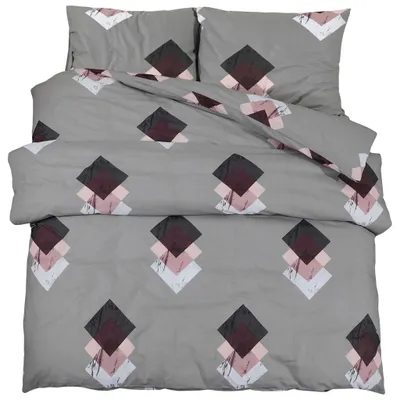 Produktbild von Bettwäsche-Set Grau 200x200 cm Baumwolle