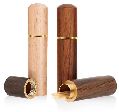 Zahnstocherhalter aus Holz, 3 Stück, tragbar