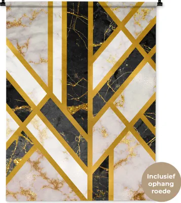 Produktbild von MuchoWow® Wandteppich Wandbehang Marmor - Gold - Design 90x120 cm Tapisserie Dekoration Wandtuch - Wanddeko