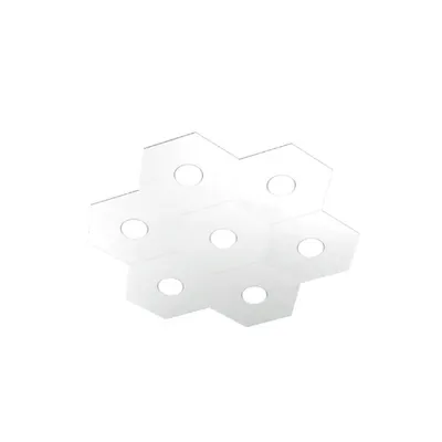 Immagine prodotto di Plafoniera Moderna Hexagon Metallo Bianco 7 Luci Led 12X7W