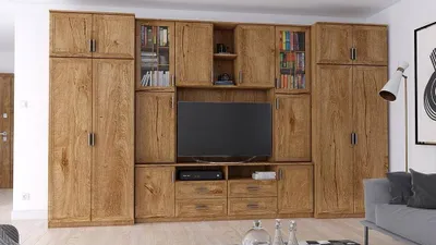 Produktbild von Meblast | Sawa Wohnwand; Lefkas Eiche - Premium Beschläge | Möbel, Natürlich, Premium TV-Möbel, Große Anbauwand, Schrankwand, Wohnzimmer-Set, Sonoma Eiche
