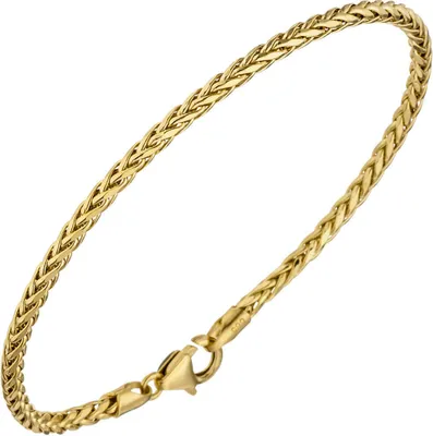 Produktbild von 2,6mm Zopfarmband Armkette Armschmuck aus 585 Gold Gelbgold 19cm Goldarmband