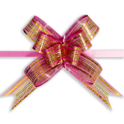 10 PVC Girlanden Farbwahl Größenwahl - Geschenk Party Deko Schleife Organza Band, altrosa