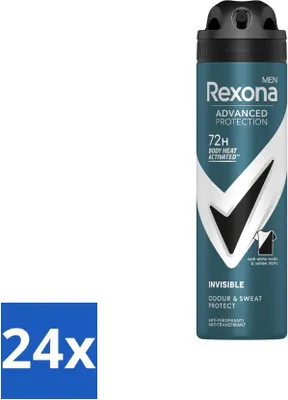 Produktbild von Rexona Men – Deodorant Spray – Advanced Protection Invisible – Langanhaltende Frische – 150 ml - Vorteilspack - 24 Stücke