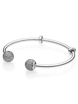 Produktbild von Pandora 596438CZ Armreif mit Pavé Kugelverschluss offen 17,5 cm
