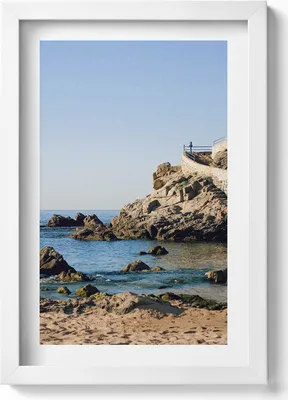 Produktbild von Strand an der Costa Brava– Wandbild mit Rahmen – Gerahmtes Bild  – Wanddekoration – 20x30 cm – Weiß