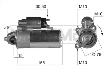 Produktbild von ERA 220413A Starter Anlasser 1,4kW für FORD TRANSIT CONNECT (P65, P70, P80) 12V