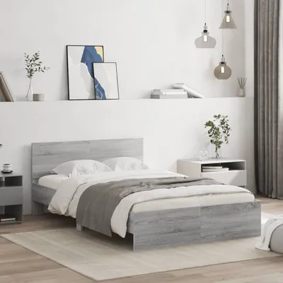 Produktbild von CLORIS Bettgestell mit Kopfteil Grau Sonoma 120x200 cm - Klassische Betten LL0000257087