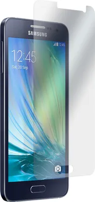 A Samsung smartphone with a screen protector placed next to it.