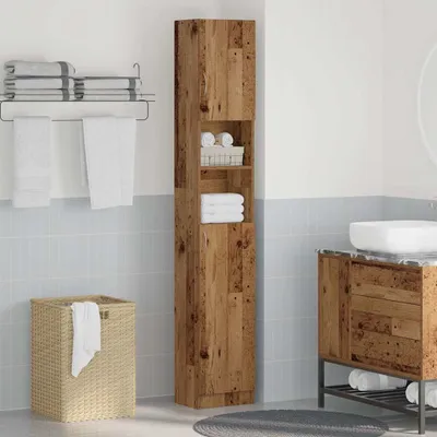 Image de Armoire de salle de bain vieux bois bois d'ingénierie