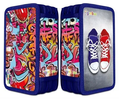 Zdjęcie produktu dla Piórnik 3-komorowy z wyposażeniem Graffiti GIMBOO