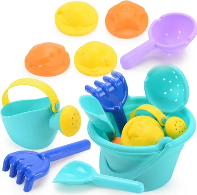 Produktbild von Soft Silicone Beach Toys für Kinder Sand Box Set Kit Bucket Shovel 9 Stück Strandspielzeug