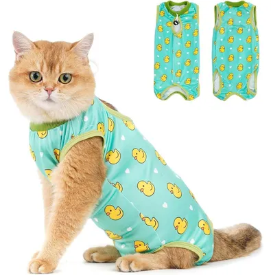 Immagine prodotto di Tuta di recupero post-operatoria per gatti, modello L, marca Duck Duck
