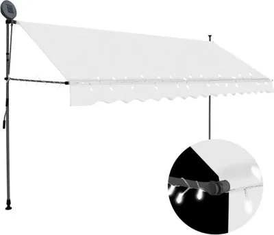 Immagine prodotto di The Living Store Tenda da sole retrattile a comando manuale con LED 400 cm crema