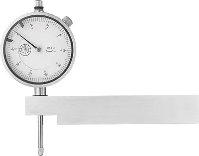 Image de Comparateur SucceBuy avec socle métallique stable, précision de 0,03 mm, plage de mesure de 0 à 25,4 mm, cadran facile à lire, idéal pour des mesures précises dans des espaces restreints, convient aux applications industrielles et aux inspections