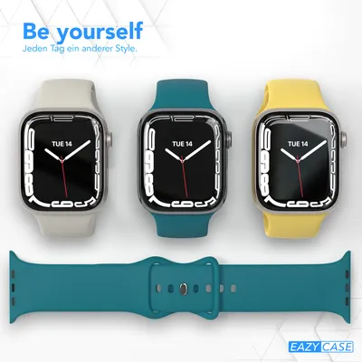Produktbild von EAZY CASE Apple Watch Armband Silicon 38mm/40mm/41mm verstellbares Ersatzarmband, iWatch Serie, Sportarmband in Blau