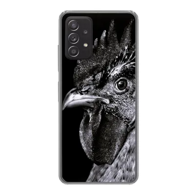 Produktbild von MuchoWow® Handyhülle Schutzhülle Hülle für Samsung galaxy a73 Hahn - Vogel - Schwarz - Weiß Silikon Softcase Handy Hülle - Handyhülle