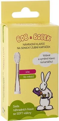 Immagine prodotto di BOB A BOBEK Testina di ricambio per spazzolino sonico 18+ mesi, 4 pz