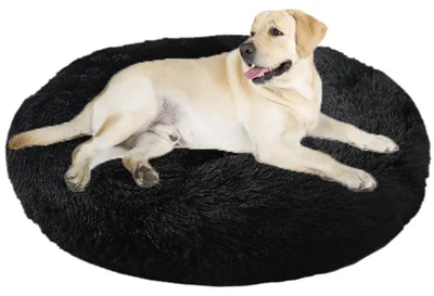 Produktbild von Hundebett Katzenbett Donut rund Ø60cm Schwarz waschbar flauschig