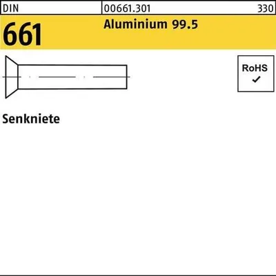 Produktbild von Reyher  Senkniete DIN 661 Al 99.5 4 x 40 Al (250 Stück)