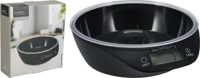Immagine prodotto di Bilancia da cucina digitale nera con ciotola da 400 ml - bilancia di precisione