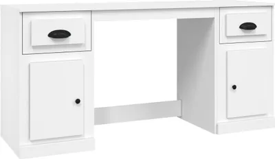 Produktbild von vidaXL Schreibtisch mit Stauraum Weiß Holzwerkstoff