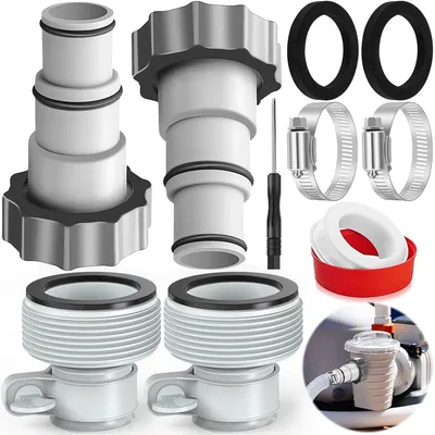 Produktbild von 4PCS Poolschlauch Adapter,Adapter A und Type B für Intex Pool,Schlauchadapter Pool,Schlauchadapter für Pumpe,4 Stück Pool Adapter 32 auf 38, 32-38mm