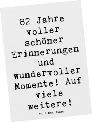 Produktbild von Mr. & Mrs. Panda Grußkarte Spruch 82. Geburtstag - Weiß - Geschenk, Postkarte, liebevoll, Happy Birthday, Postkarten, einzelkarte, Alter, Ansichtskarte, Meilenstein