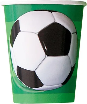 Produktbild von 8er Set Fußball Partybecher aus Pappe, ca. 255 ml Fassungsvermögen