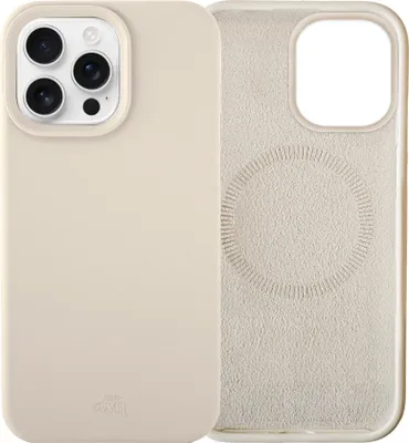 Produktbild von Shockproof silicone Hülle MagSafe Beige - Kompatibel mit iPhone 14 Pro Max