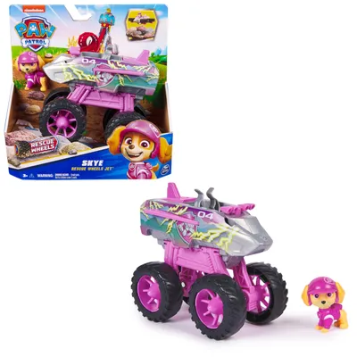 Productafbeelding van Paw Patrol Reddingsvoertuigen - Skye's vliegende monstertruck, die kan worden omgetoverd tot een jet, inclusief de Skye-hondenfiguur