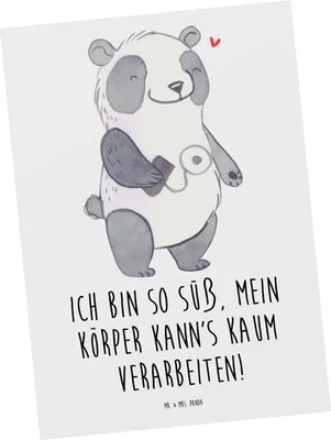Produktbild von Mr. & Mrs. Panda Postkarte Panda Insulinpumpe - Weiß - Geschenk, einzelkarte, Diabetes Mellitus, Grußkarte, Postkarten, Ansichtskarten, Ansichtskarte