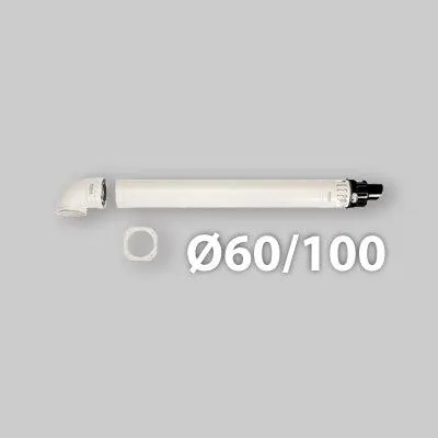 Productafbeelding van Excentrische horizontale aansluiting voor Immergas ketels, diameter 60/100 - lengte 851 mm