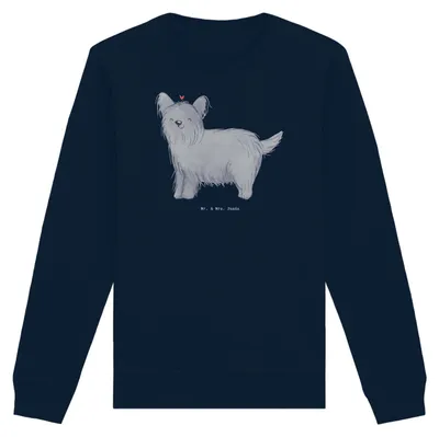 Produktbild von Mr. & Mrs. Panda Organic Pullover Skye Terrier Moment Größe L - French Navy - Geschenk, Nachhaltiger, Pulli, Sweater, Sweatshirt, Baumwoll