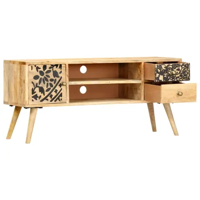 Image de vidaXL Armoire TV 100x30x45 cm en bois massif de manguier
