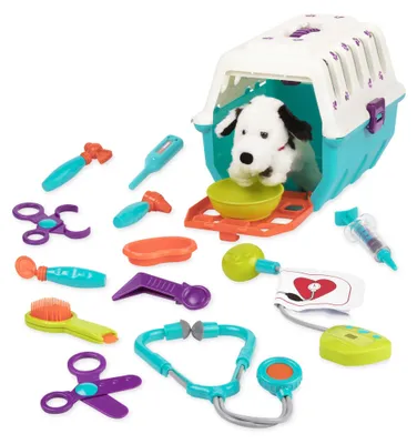 Produktbild von Battat - Dalmatiner-Vet-Kit - Pretend Play Tierarzt Spielzeug - Hundepflege Spielset - Plüsch-Welpe & Tragetasche - Tierarzt-Set für Kleinkinder - 2 Jahre +
