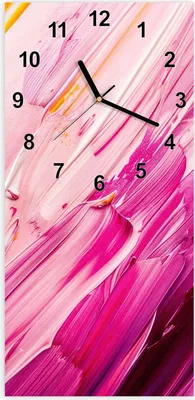 Produktbild von Wanduhr aus Glas mit Motiv Pinselstriche- 30 x 60 cm - inkl. Aufhängesystem