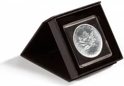 Produktbild von Leuchtturm Münzetui AIRBOX mit Aufstellfunktion für 1 QUADRUM-Kapsel, schwarz