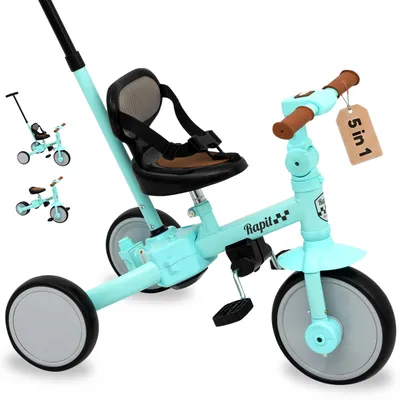 Immagine prodotto di Interbaby Baby bike con catarifrangente regolabile - 5in1 celadon