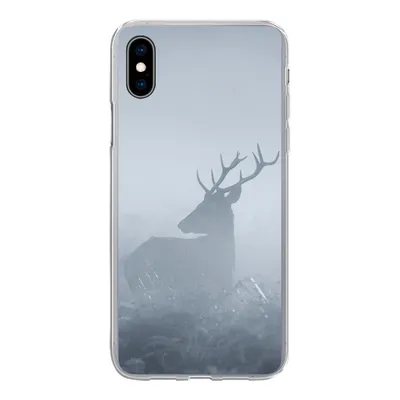 Produktbild von MuchoWow® Handyhülle Schutzhülle Hülle für iPhone Xs Hirsche - Nebel - Wald Silikon Softcase Handy Hülle - Handytasche