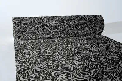 Produktbild von Airlaid Tischläufer Lias in Schwarz-Silber, 40 cm x 24 m , 1 Stück - Mank - Ornamente