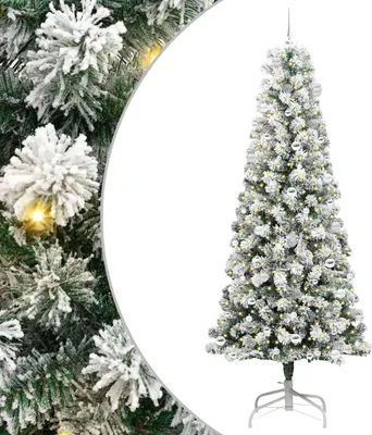 Produktbild von vidaXL Künstlicher klappbarer Weihnachtsbaum Grün und Weiß 240 cm