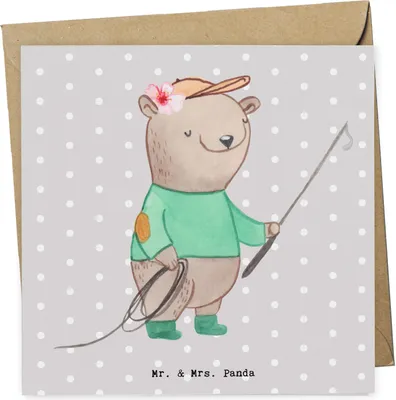 Produktbild von Mr. & Mrs. Panda Grußkarte Reitlehrerin Herz - Grau Pastell - Geschenk, Glückwunschkarte, Klappkarte, anlasskarte, faltkarte, doppelkarte