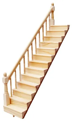 Produktbild von Miniaturholztreppe für Puppenhäuser im Maßstab 1:12