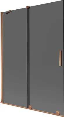 Produktbild von Mexen Velar 2-flügelige Duschwand, 130 x 150 cm, Graphit, Roségold - 896-130-000-41-60