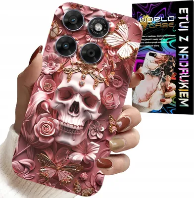 Obrázek produktu pro Etui Do Motorola Edge 70 - Kobiece, Modne Wzory, Czaszka W Róże