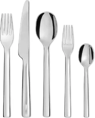 Image de Alessi Set de couverts ovales 5 pièces, acier inoxydable