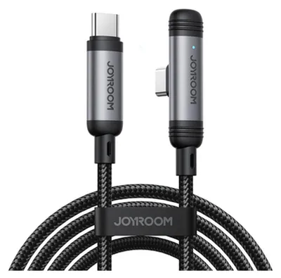 Produktbild von Joyroom USB-C Kabel 1.2m 60W - Schwarz, 90° Winkel