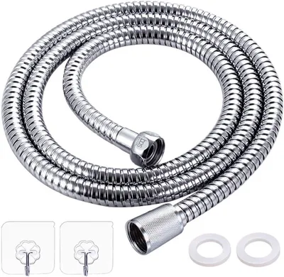 Produktbild von Duschschlauch 1,5 m, 304 Edelstahl, flexibel, mit Dichtungen, für Handbrause und Duschkopf