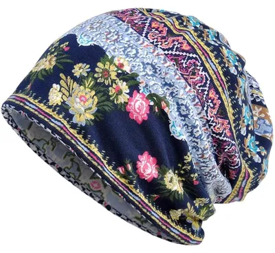 Obrázok produktu pre Čiapky pre dámy a pánov, pletené čiapky typu "slouch", bavlnené čiapky, tenké čiapky typu "turban" vhodné pre osoby s vypadaním vlasov, priedušné čiapky typu "long beanie"